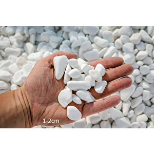 Beyaz Dolomit Taş 7 Kg 1-2 Cm Dere Çakıl Taşı Bahçe Süs Taşı Saksı Teraryum Taşı Akvaryum Taşı