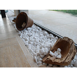Beyaz Dolomit Taş 25 Kg 1-2 Cm Dere Çakıl Taşı Bahçe Süs Taşı Saksı Teraryum Taşı Akvaryum Taşı