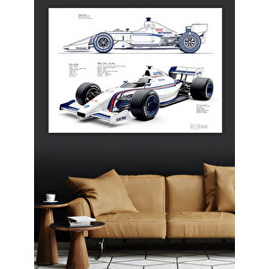 Teknik Çizim Formula Aracı Dekoratif Kanvas - Mdf Ahşap Tablo 50x70 cm