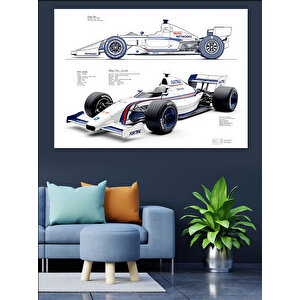 Teknik Çizim Formula Aracı Dekoratif Kanvas - Mdf Ahşap Tablo 50x70 cm