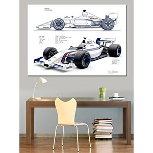 Teknik Çizim Formula Aracı Dekoratif Kanvas - Mdf Ahşap Tablo