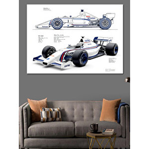 Teknik Çizim Formula Aracı Dekoratif Kanvas - Mdf Ahşap Tablo 25x35 cm