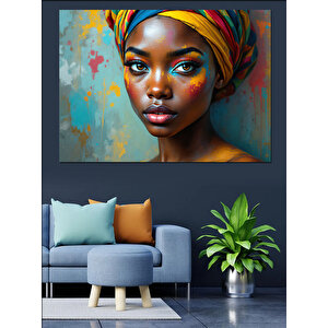 Etnik Kadın Portresi Dekoratif Kanvas - Mdf Ahşap Tablo 35x50 cm