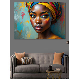 Etnik Kadın Portresi Dekoratif Kanvas - Mdf Ahşap Tablo 35x50 cm