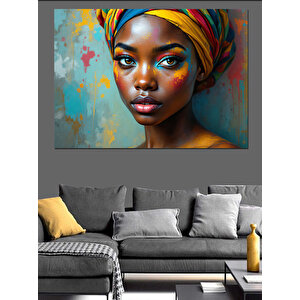 Etnik Kadın Portresi Dekoratif Kanvas - Mdf Ahşap Tablo