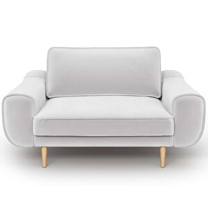 Klem Loveseat Ahşap Ayak - Kadife Gri