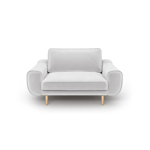Klem Loveseat Ahşap Ayak - Kadife Gri