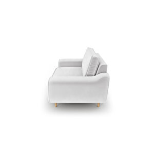 Klem Loveseat Ahşap Ayak - Kadife Gri
