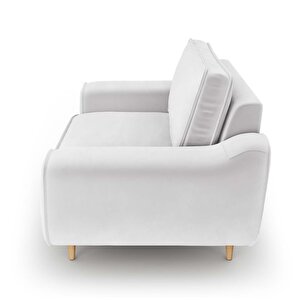Klem Loveseat Ahşap Ayak - Kadife Gri