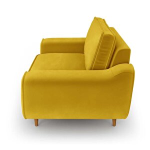 Klem Loveseat Ahşap Ayak - Kadife