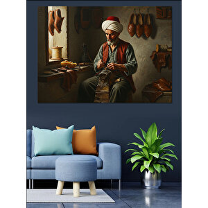 Deriden Terlik Yapan Usta Dekoratif Kanvas - Mdf Ahşap Tablo
