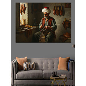 Deriden Terlik Yapan Usta Dekoratif Kanvas - Mdf Ahşap Tablo