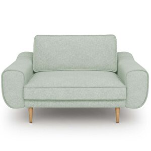 Klem Loveseat Ahşap Ayak - Keten Nil Yeşili
