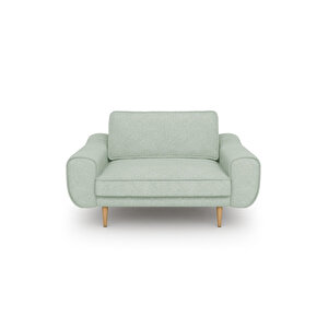 Klem Loveseat Ahşap Ayak - Keten Nil Yeşili