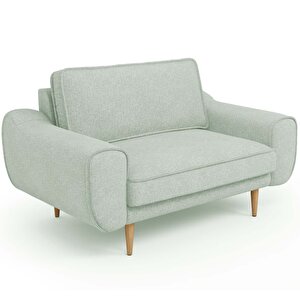 Klem Loveseat Ahşap Ayak - Keten Nil Yeşili