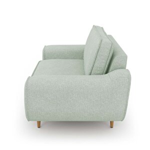 Klem Loveseat Ahşap Ayak - Keten Nil Yeşili