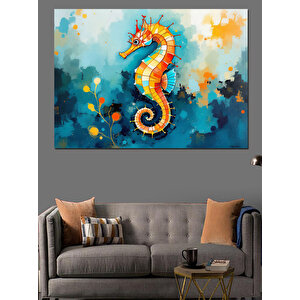 Sulu Boya Denizatı Dekoratif Kanvas - Mdf Ahşap Tablo 70x100 cm