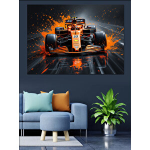 Formula 1 Yarışı Dekoratif Kanvas - Mdf Ahşap Tablo 70x100 cm
