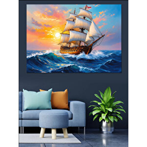 Denizde Eski Yelkenli Dekoratif Kanvas - Mdf Ahşap Tablo