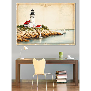 Deniz Feneri Manzarası Dekoratif Kanvas - Mdf Ahşap Tablo
