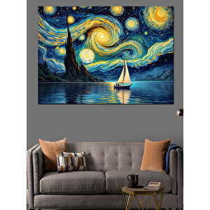 Yıldızlı Gece Van Gogh Dekoratif Kanvas - Mdf Ahşap Tablo