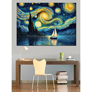 Yıldızlı Gece Van Gogh Dekoratif Kanvas - Mdf Ahşap Tablo