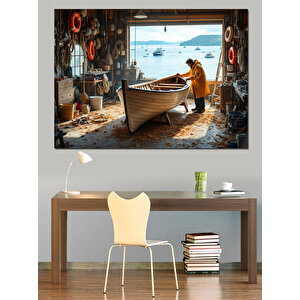 Tekne Onaran Adam Dekoratif Kanvas - Mdf Ahşap Tablo 25x35 cm