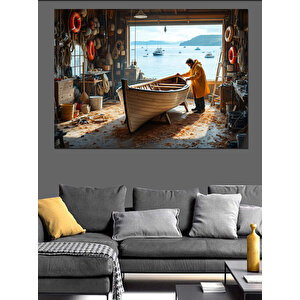 Tekne Onaran Adam Dekoratif Kanvas - Mdf Ahşap Tablo 25x35 cm