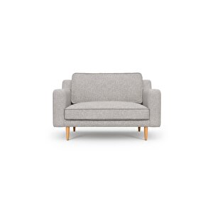 Klem Slim Loveseat Ahşap Ayak - Keten Çakıl