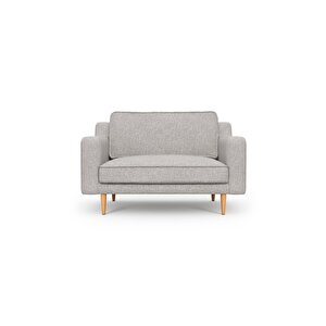 Klem Slim Loveseat Ahşap Ayak - Keten Çakıl