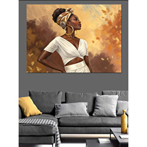 Etnik Kadın Portresi Dekoratif Kanvas - Mdf Ahşap Tablo 35x50 cm