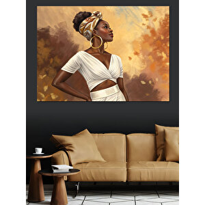 Etnik Kadın Portresi Dekoratif Kanvas - Mdf Ahşap Tablo 35x50 cm