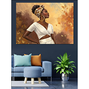 Etnik Kadın Portresi Dekoratif Kanvas - Mdf Ahşap Tablo 35x50 cm