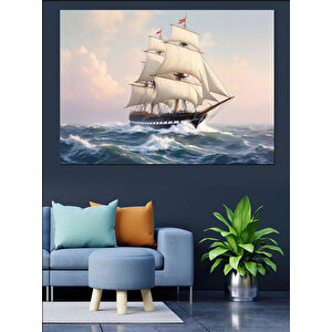 Denizde Eski Yelkenli Dekoratif Kanvas - Mdf Ahşap Tablo