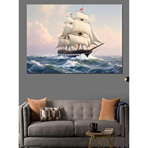 Denizde Eski Yelkenli Dekoratif Kanvas - Mdf Ahşap Tablo