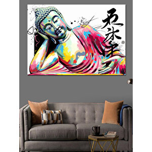 Renkli Buda Çizimi Dekoratif Kanvas - Mdf Ahşap Tablo 50x70 cm