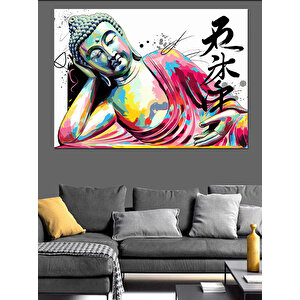 Renkli Buda Çizimi Dekoratif Kanvas - Mdf Ahşap Tablo 50x70 cm