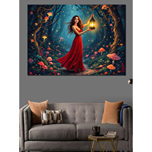 Fener Tutan Kadın Dekoratif Kanvas - Mdf Ahşap Tablo