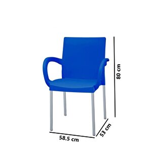 Mt-cf880 Mare Plastik Bahçe Balkon Koltuk Sandalye 4'lü Set 5026 Mavi