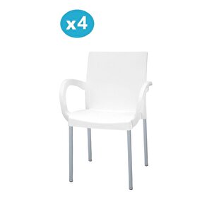 Omnipazar Mt-cf880 Mare Plastik Bahçe Balkon Koltuk Sandalye 4'lü Set