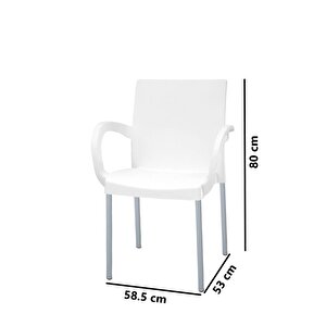 Omnipazar Mt-cf880 Mare Plastik Bahçe Balkon Koltuk Sandalye 4'lü Set