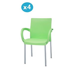 Mt-cf880 Mare Plastik Bahçe Balkon Koltuk Sandalye 4'lü Set Yeşil