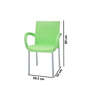 Mt-cf880 Mare Plastik Bahçe Balkon Koltuk Sandalye 4'lü Set Yeşil