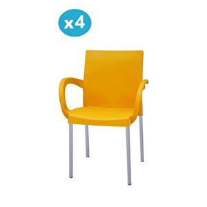 Mt-cf880 Mare Plastik Bahçe Balkon Koltuk Sandalye 4'lü Set Sarı - Gold