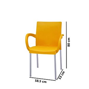Mt-cf880 Mare Plastik Bahçe Balkon Koltuk Sandalye 4'lü Set Sarı - Gold