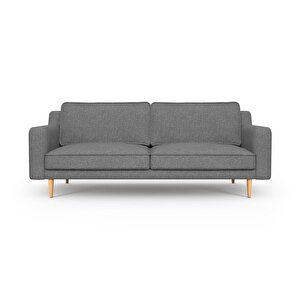 Klem Slim Üçlü Koltuk Ahşap Ayak - Keten Beton Gri
