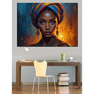 Etnik Kıyafetli Güzel Kadın Dekoratif Kanvas - Mdf Ahşap Tablo