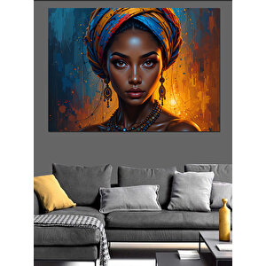 Etnik Kıyafetli Güzel Kadın Dekoratif Kanvas - Mdf Ahşap Tablo 100x140 cm