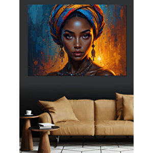 Etnik Kıyafetli Güzel Kadın Dekoratif Kanvas - Mdf Ahşap Tablo 100x140 cm