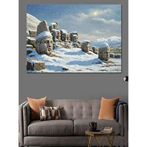 Kar Altında Nemrut Dağı Dekoratif Kanvas - Mdf Ahşap Tablo